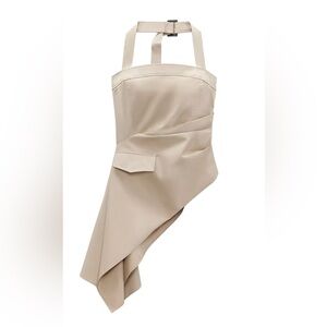 ZARA ASYMMETRIC GABARDINE TOP WITH BUCKLE